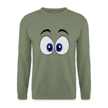 Blue_Eyes - Unisex Pullover - Armeegrün - Vorne - Alina (178cm) & Michal (187cm)