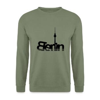 Berlin Fernsehturm - Unisex Pullover - Armeegrün - Vorne - Alina (178cm) & Michal (187cm)