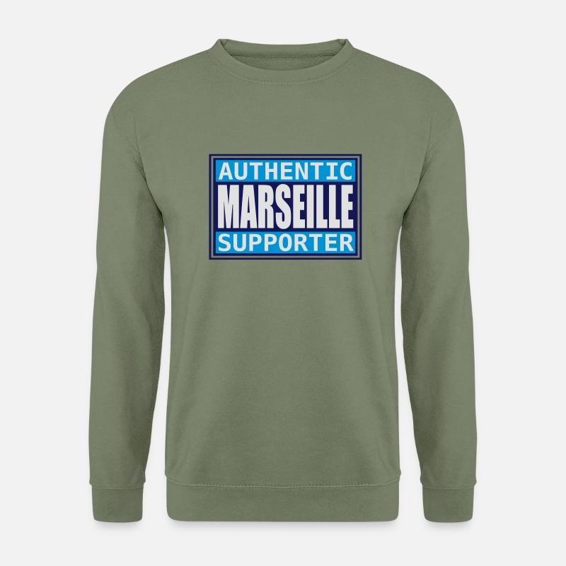 Authentic Marseille Fan - Unisex Pullover - Armeegrün