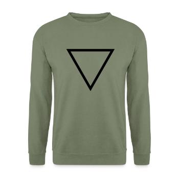 Dreieck - Unisex Pullover - Armeegrün - Vorne - Alina (178cm) & Michal (187cm)