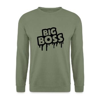 big_boss_u1 - Sweat-shirt Unisexe - vert militaire - Devant - Alina (178cm) & Michal (187cm)