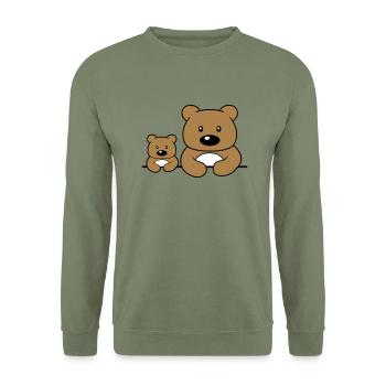 child young baby dad mom family 2 friends team - Unisex Sweatshirt - army green - Front - Alina (178cm) & Michal (187cm)