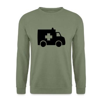 ambulance - Unisex Sweatshirt - army green - Front - Alina (178cm) & Michal (187cm)