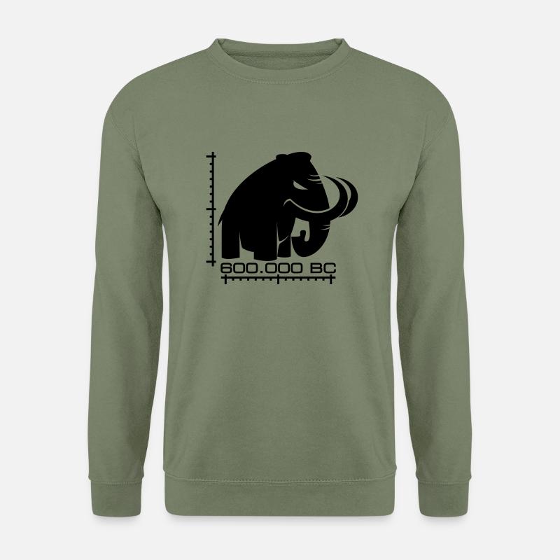 angry mammoth böses Mammut - Unisex Pullover - Armeegrün