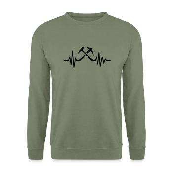 Roofer - Unisex Sweatshirt - army green - Front - Alina (178cm) & Michal (187cm)