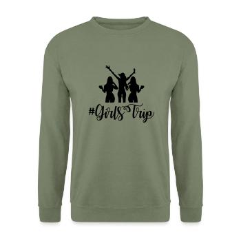girls trip - Unisex Pullover - Armeegrün - Vorne - Alina (178cm) & Michal (187cm)
