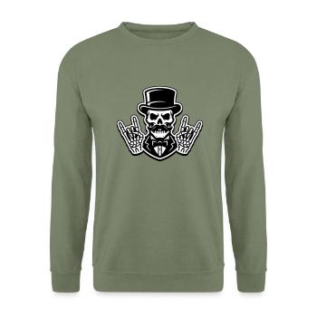 Squelette de fête de marié - Sweat-shirt Unisexe - vert militaire - Devant - Alina (178cm) & Michal (187cm)