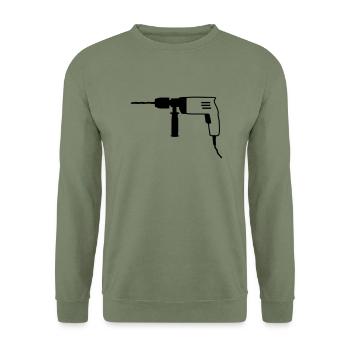 bohrmaschine - Unisex Pullover - Armeegrün - Vorne - Alina (178cm) & Michal (187cm)