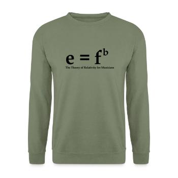 E=fb, theory of relativity for musicians - Unisex Pullover - Armeegrün - Vorne - Alina (178cm) & Michal (187cm)
