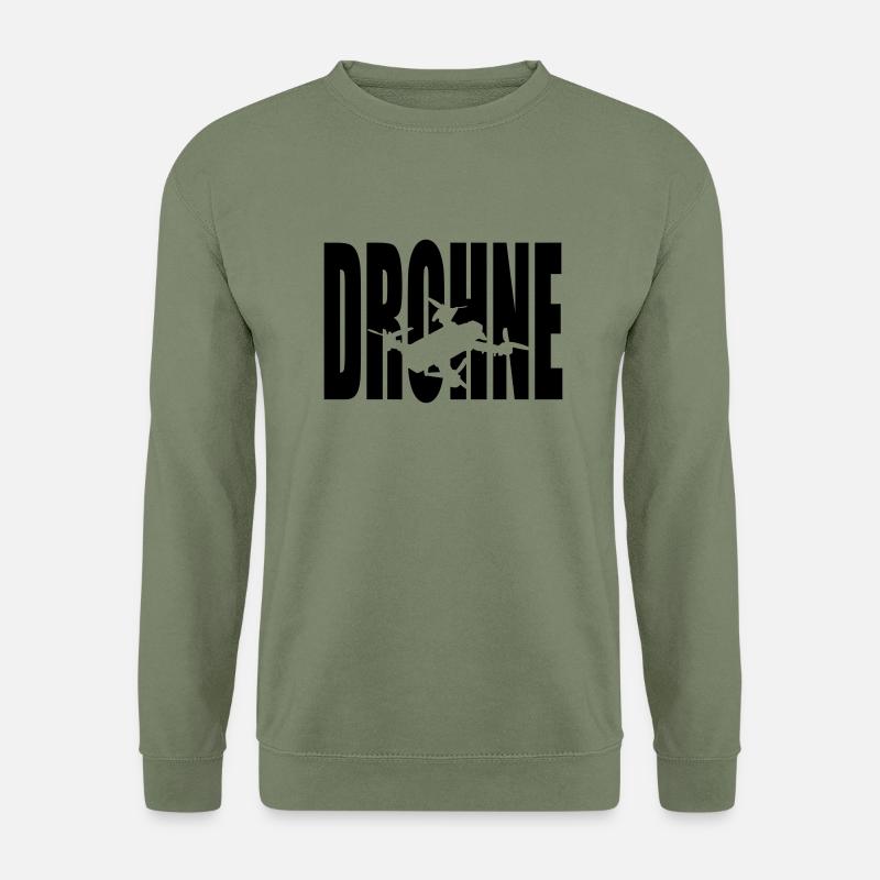 Drohne Text 1 - Unisex Pullover - Armeegrün