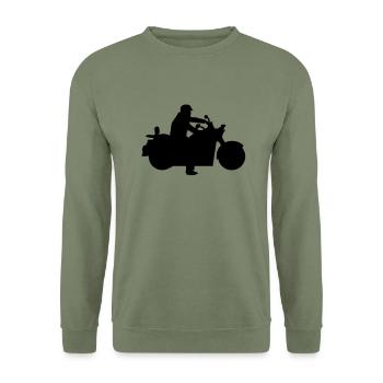 faire de la moto - Sweat-shirt Unisexe - vert militaire - Devant - Alina (178cm) & Michal (187cm)