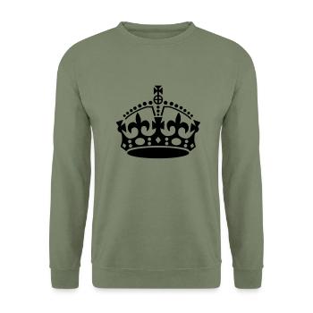 keep calm and carry on crown vector - Unisex Sweatshirt - army green - Front - Alina (178cm) & Michal (187cm)