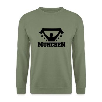 muenchen_fan_r1 - Unisex Sweatshirt - army green - Front - Alina (178cm) & Michal (187cm)