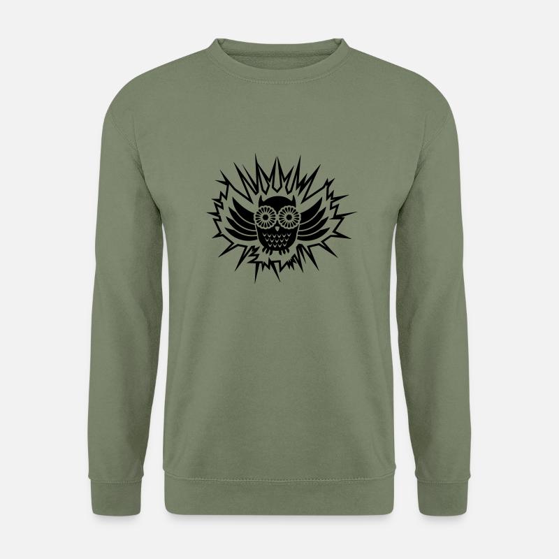 Eule / owl (1c) - Unisex Sweatshirt - army green