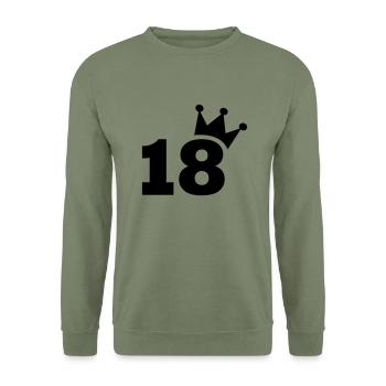 18 - Unisex Sweatshirt - army green - Front - Alina (178cm) & Michal (187cm)