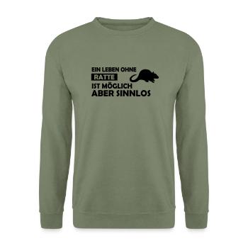 ein leben ohne ratte - Unisex Pullover - Armeegrün - Vorne - Alina (178cm) & Michal (187cm)