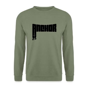 Équipe d’ancrage de texte - Sweat-shirt Unisexe - vert militaire - Devant - Alina (178cm) & Michal (187cm)