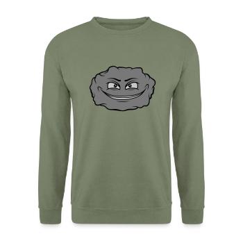 Böser Cartoon Stein - Unisex Pullover - Armeegrün - Vorne - Alina (178cm) & Michal (187cm)