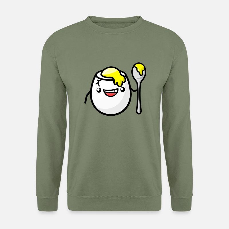 frühstücksei beim frisieren - Unisex Pullover - Armeegrün
