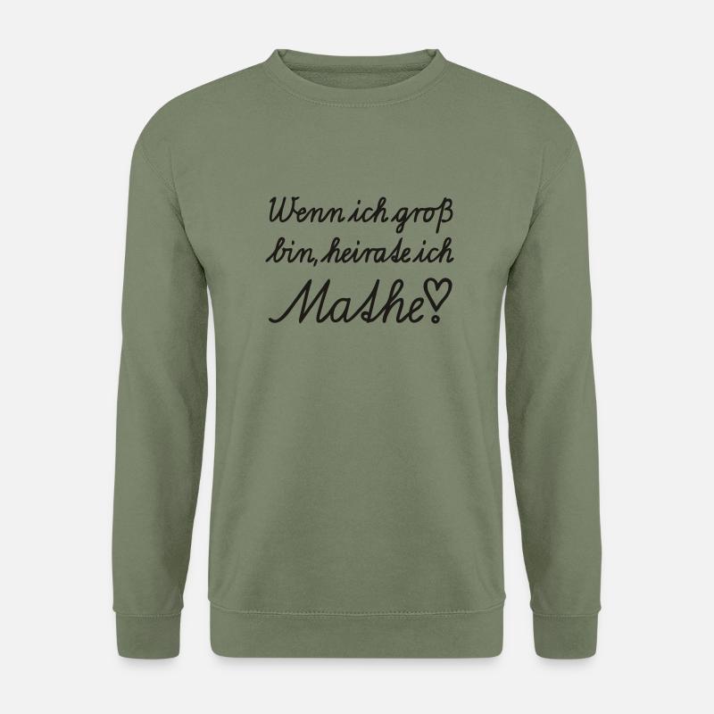 Wenn ich groß bin heirate ich Mathe - Unisex Pullover - Armeegrün