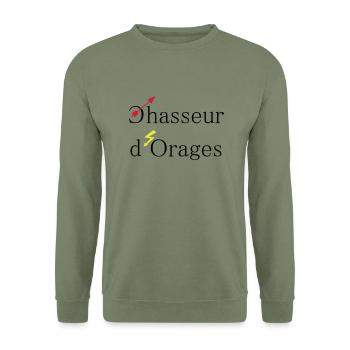 chasseur d'orages - Sweat-shirt Unisexe - vert militaire - Devant - Alina (178cm) & Michal (187cm)