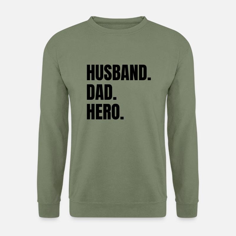 Husband Dad Hero - Sweat-shirt Unisexe - vert militaire