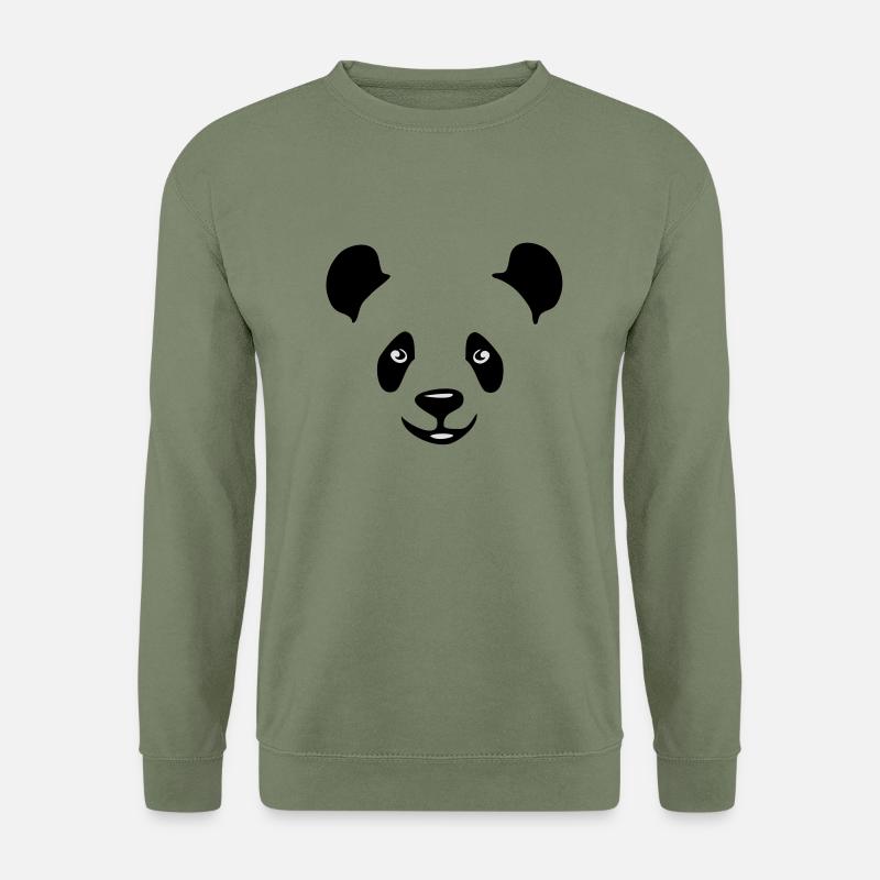 panda teddy bär gesicht kopf süß niedlich - Unisex Pullover - Armeegrün