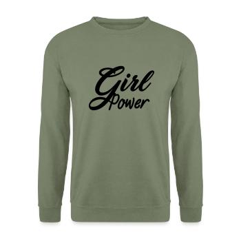 Girls power - Unisex Pullover - Armeegrün - Vorne - Alina (178cm) & Michal (187cm)
