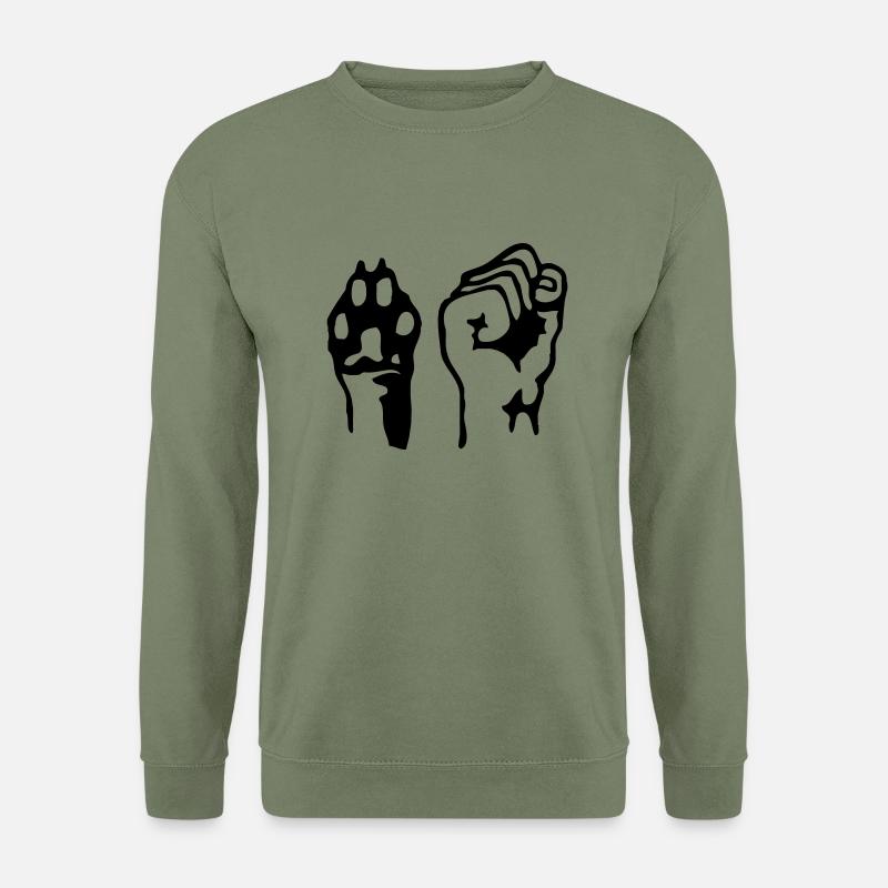 Pfote und Faust - Unisex Pullover - Armeegrün