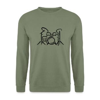 Schlagzeug - Unisex Pullover - Armeegrün - Vorne - Alina (178cm) & Michal (187cm)