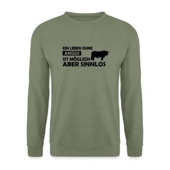 ein leben ohne angus - Unisex Pullover - Armeegrün - Vorne - Alina (178cm) & Michal (187cm)