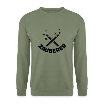 Zauberer - Unisex Pullover - Armeegrün - Vorne - Alina (178cm) & Michal (187cm)