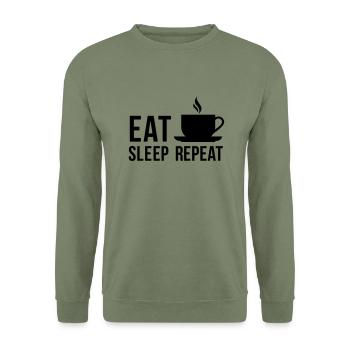 coffee - Unisex Sweatshirt - army green - Front - Alina (178cm) & Michal (187cm)