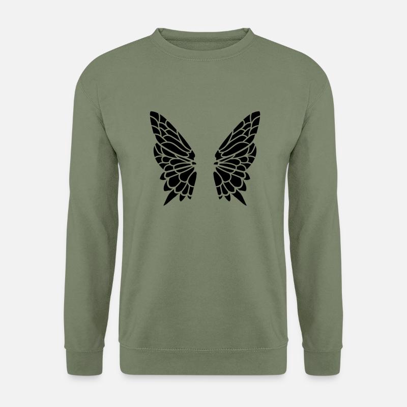 Fluegel vom Schmetterling - Unisex Pullover - Armeegrün
