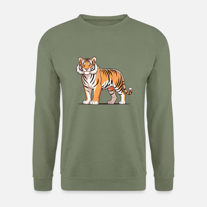 Tiger - Animal Design - Unisex Pullover - Armeegrün