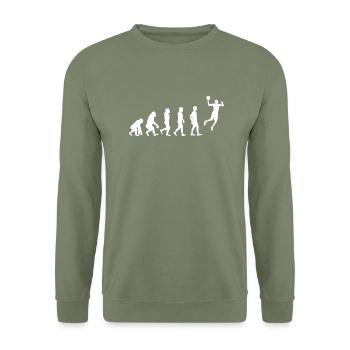Basketball Evolution! - Sweat-shirt Unisexe - vert militaire - Devant - Alina (178cm) & Michal (187cm)