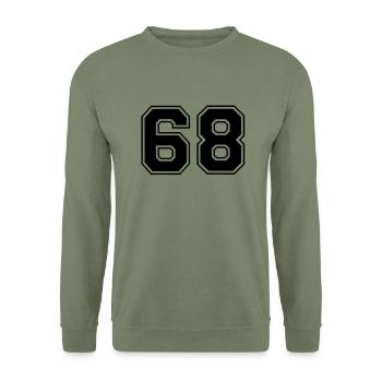 68 - Unisex Pullover - Armeegrün - Vorne - Alina (178cm) & Michal (187cm)