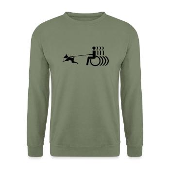 Windhund Rolli aktiv - Unisex Pullover - Armeegrün - Vorne - Alina (178cm) & Michal (187cm)