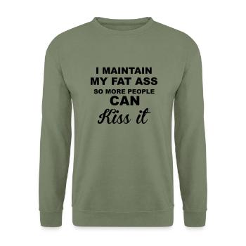 Fat Ass - Unisex Sweatshirt - army green - Front - Alina (178cm) & Michal (187cm)