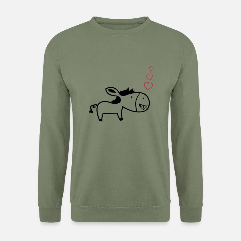 lustiger_esel_in_love - Unisex Pullover - Armeegrün