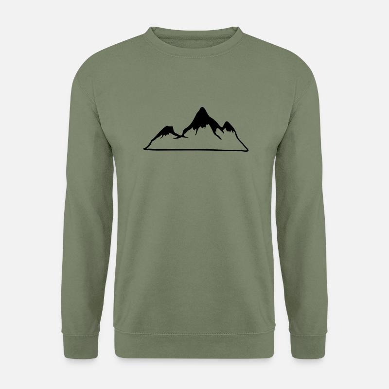 Mountains, Alps, Hiking, Ski, Snow, Wildlife, Gold - Unisex Pullover - Armeegrün