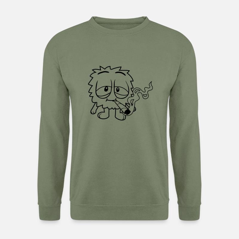Süßes kiffendes Monster - Unisex Pullover - Armeegrün