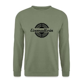 Eisenradlerin ohne Steyr - Unisex Pullover - Armeegrün - Vorne - Alina (178cm) & Michal (187cm)