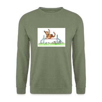 Agility Hürde - Unisex Pullover - Armeegrün - Vorne - Alina (178cm) & Michal (187cm)
