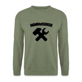 Handwerker - Unisex Pullover - Armeegrün - Vorne - Alina (178cm) & Michal (187cm)