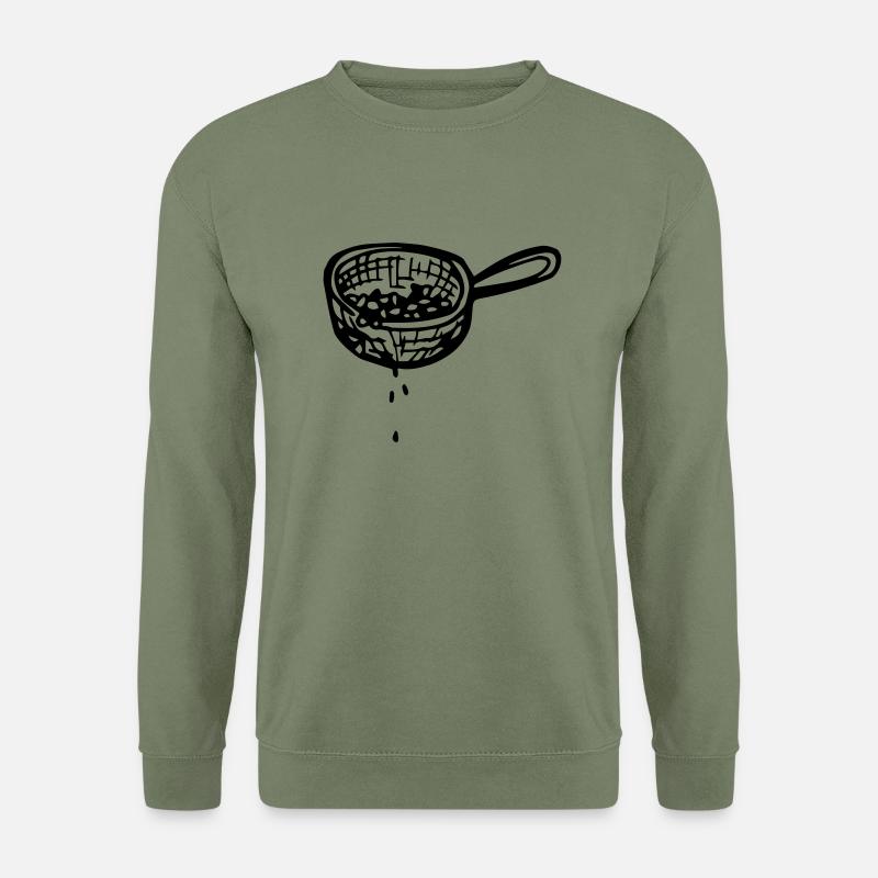 Sieb, abgießen, absieben, abseihen - Unisex Pullover - Armeegrün
