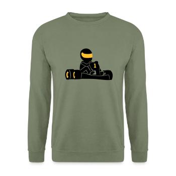 Kart - Sweat-shirt Unisexe - vert militaire - Devant - Alina (178cm) & Michal (187cm)