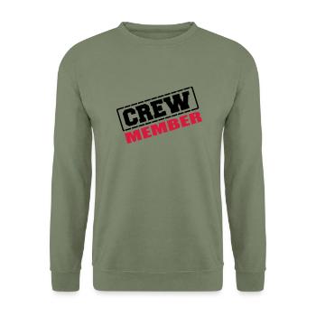crew_member - Sweat-shirt Unisexe - vert militaire - Devant - Alina (178cm) & Michal (187cm)