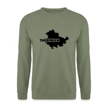 Thüringen - Unisex Pullover - Armeegrün - Vorne - Alina (178cm) & Michal (187cm)