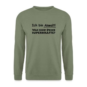 ich bin anwalt - Unisex Pullover - Armeegrün - Vorne - Alina (178cm) & Michal (187cm)